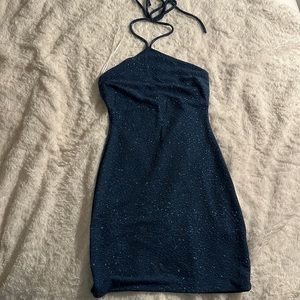 Windsor Halter-Neck Mini Glitter Dress